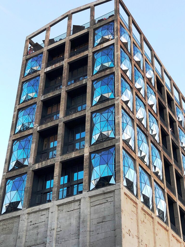 facade, hotel, window, hotel silo, cape town, south africa, architecture, building